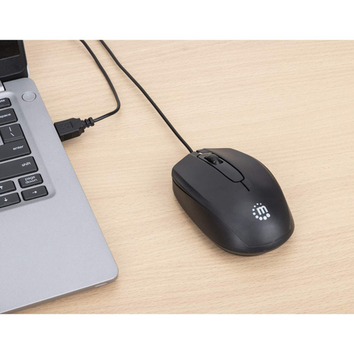 MANHATTAN Comfort II Optische USB-Maus schwarz Datora pele