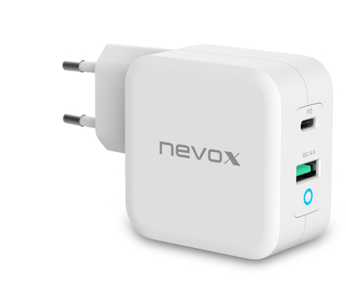 Nevox 65W USB - C Power Delivery (PD) + Q3.0, charger (white) aksesuārs mobilajiem telefoniem