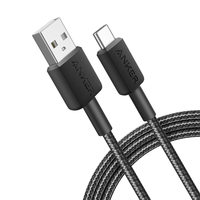 Anker 322 | USB-C cable | Male | 4 pin USB Type A | Male | 24 pin USB-C | Black | 1 m USB kabelis