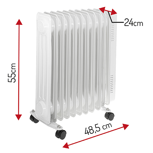 Adler Oil-Filled Radiator AD 7817 2500 W, Number of power levels 3, White