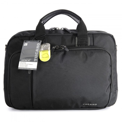 Tucano Centro 15 - Aktenkoffer - Schwarz - Einfarbig - Stoff - Polyurethan - Notebook 38,10cm (15) - Ultrabook 38,10cm (15) - 380 x 260 x 35 aksesuārs