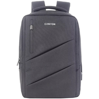 CANYON BPE-5, Laptop backpack for 15.6 inchProduct spec/size(mm): 400MM x300MM x 120MM(+60MM)Grey, Canyon LogoEXTERIOR materials:100% Polyes portatīvo datoru soma, apvalks