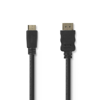 Nedis - HDMI mit Ethernetkabel - HDMI männlich bis mini HDMI männlich - 1.5 m - Schwarz - rund 5412810264773