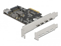 DeLOCK PCI Express x4 card for 4 x USB Type-C + 1 x USB Type-A - SuperSpeed ??USB 10 Gbps - low profile form factor, USB controller 90059 aksesuārs datorkorpusiem