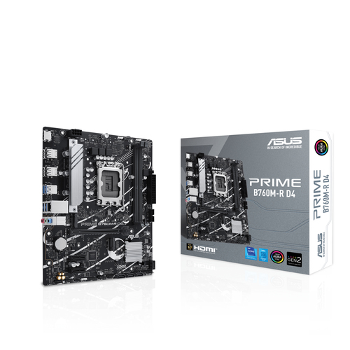 ASUS PRIME B760M-R D4 LGA1700 MB pamatplate, mātesplate