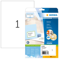 HERMA Premium - Permanent selbstklebende, matte laminierte Papieretiketten - weiß - A4 (210 x 297 mm) 10 Etikett(en) (8637) 4008705086370 uzlīmju printeris