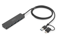 DIGITUS USB 3.0 Hub 4-Port Slimline USB centrmezgli