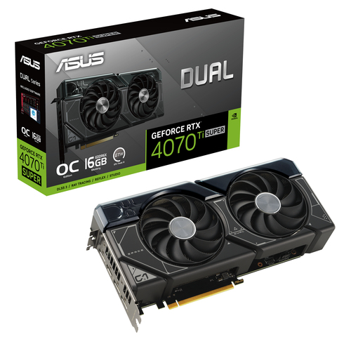 ASUS Grafikkarte Dual GeForce RTX 4070 Ti SUPER - 16 GB GDDR6X video karte