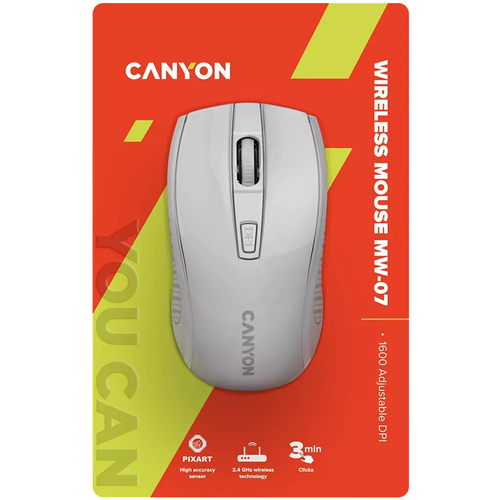 Canyon Maus MW-7  Wireless  4 Tasten Pixart Sensor     white retail Datora pele