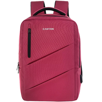 CANYON BPE-5, Laptop backpack for 15.6 inch, Product spec/size(mm): 400MM x300MM x 120MM(+60MM), Red, EXTERIOR materials:100% Polyester, Inn portatīvo datoru soma, apvalks