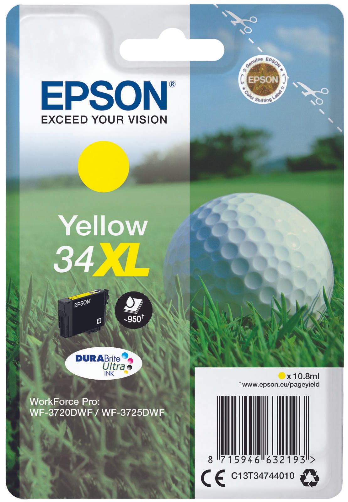 Epson ink cartridge yellow DURABrite Ultra Ink 34 XL T 3474 kārtridžs