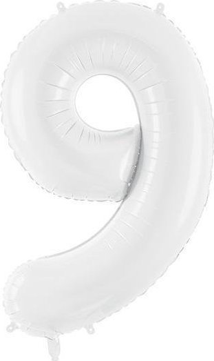 PartyDeco Balon foliowy 9 86cm bialy 513022 (5904555008793)