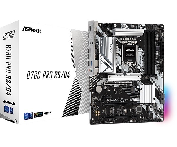 Asrock B760 Pro RS/D4 Intel B760 LGA 1700 ATX pamatplate, mātesplate