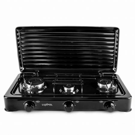 Gas cookers 3 burners K03SC black plīts virsma
