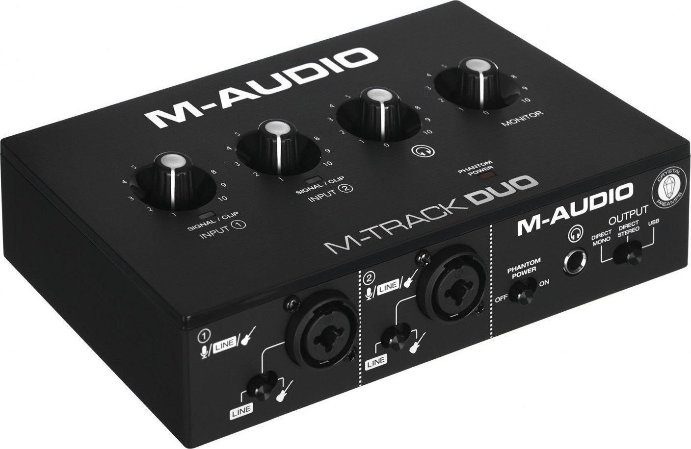 M-AUDIO M-Track Duo USB Audio interface Crystal preamplifier 16 bit 48 kHz Black