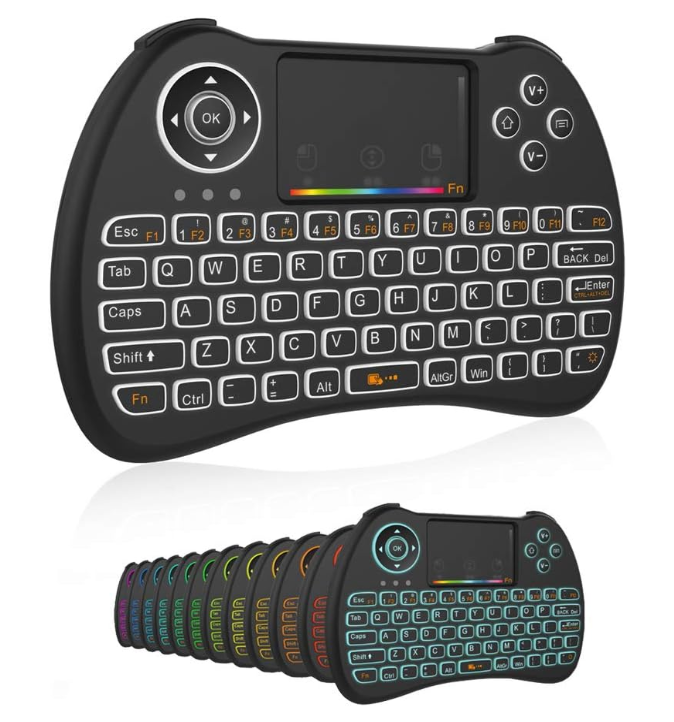 Fusion kompakta bezvadu tastatūra ar skārienpaliktni un krāsainu apgaismojumu Android | iOS | TV | PC FUSH9MBK (4752243047149) klaviatūra