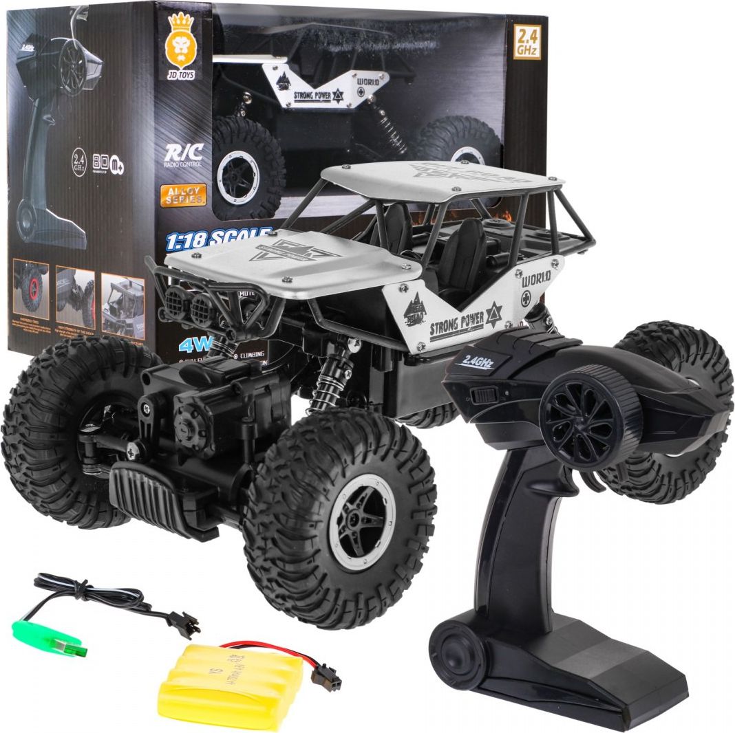 Crawler R/C MONSTER 1:18 Srebrny ZRC.699-100.SR (5903864950366) Radiovadāmā rotaļlieta