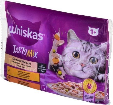 Whiskas WHISKAS Kremowa zupa tradycyjna - saszetka 4x85g 12706305 (4770608262709) kaķu barība