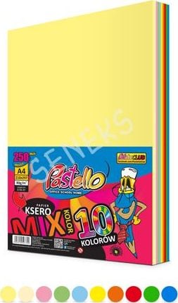 Pastello Papier ksero A4 80g mix kolorow 250 arkuszy AA005PTL (5903240507702) papīrs