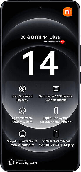 Xiaomi 14 Ultra 5G 16GB/512GB Black Mobilais Telefons