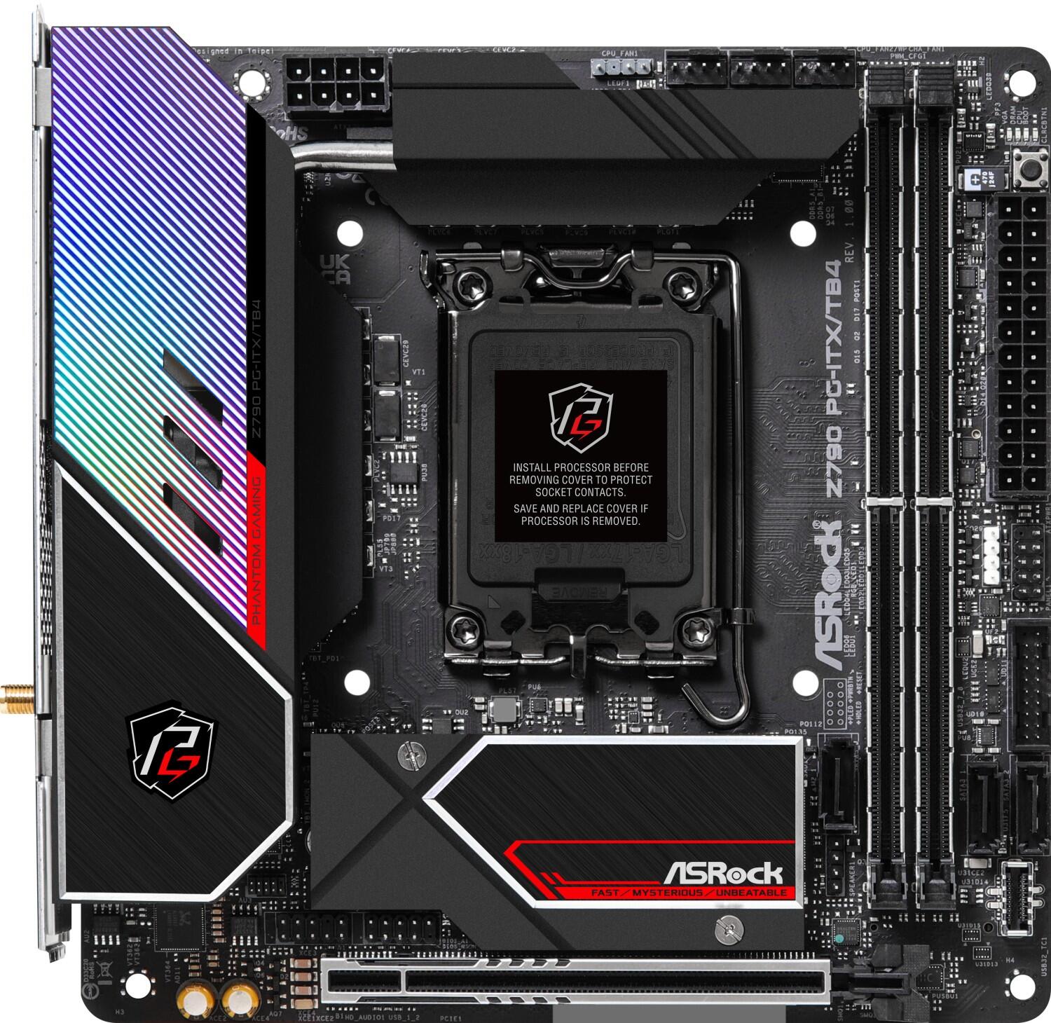 MB ASRock Intel 1700 Z790 PG-ITX/TB4 pamatplate, mātesplate