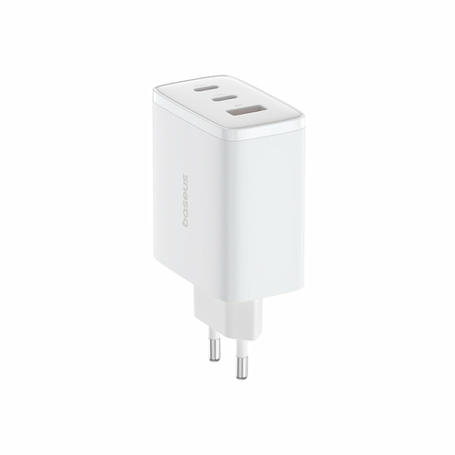 Baseus OS-Cube Pro 2xUSB-C + USB wall charger, 65W (white) iekārtas lādētājs