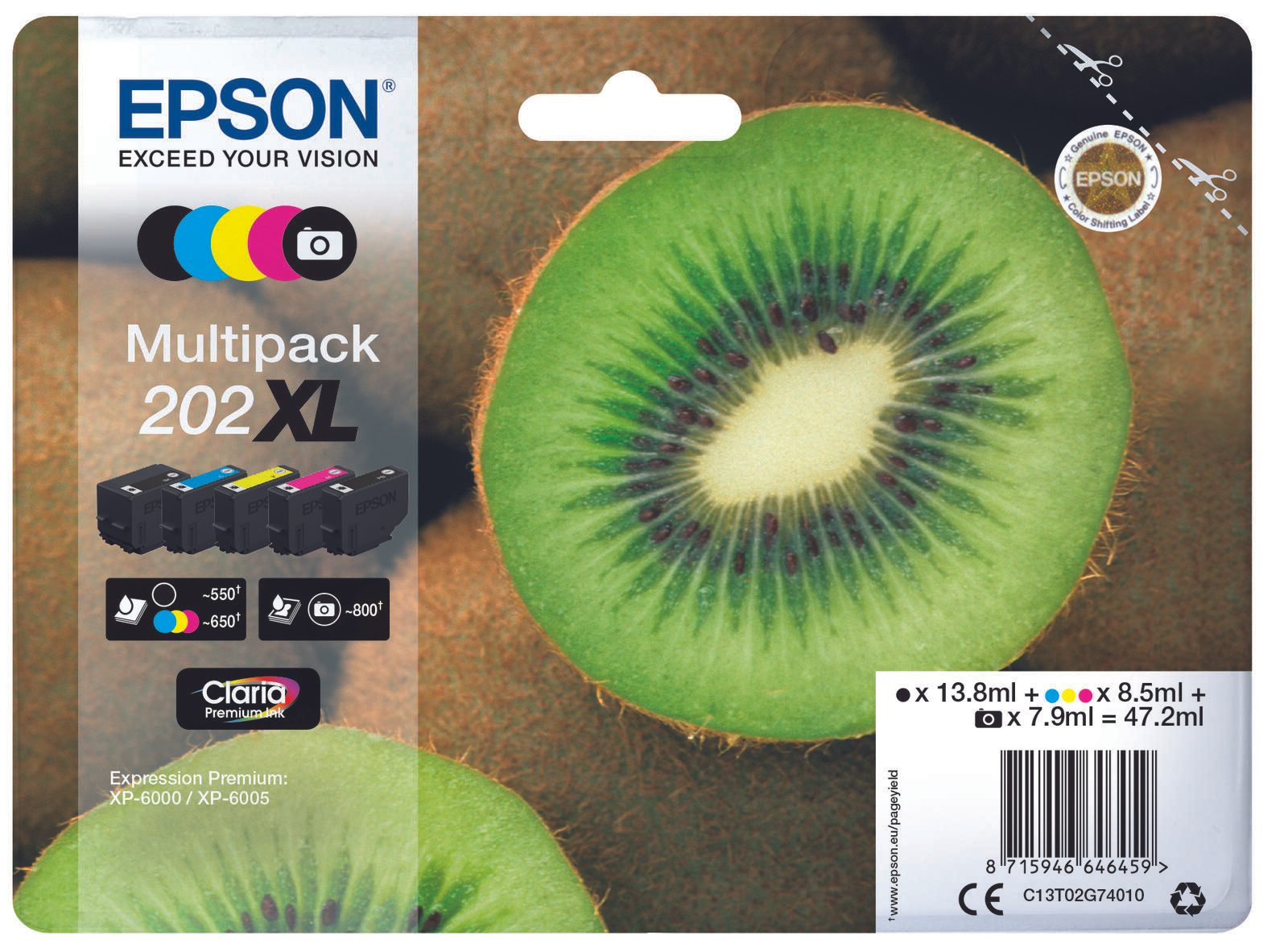 Epson Multipack Claria Premium T 202 XL BK/PB/C/M/Y      T 02G7 kārtridžs