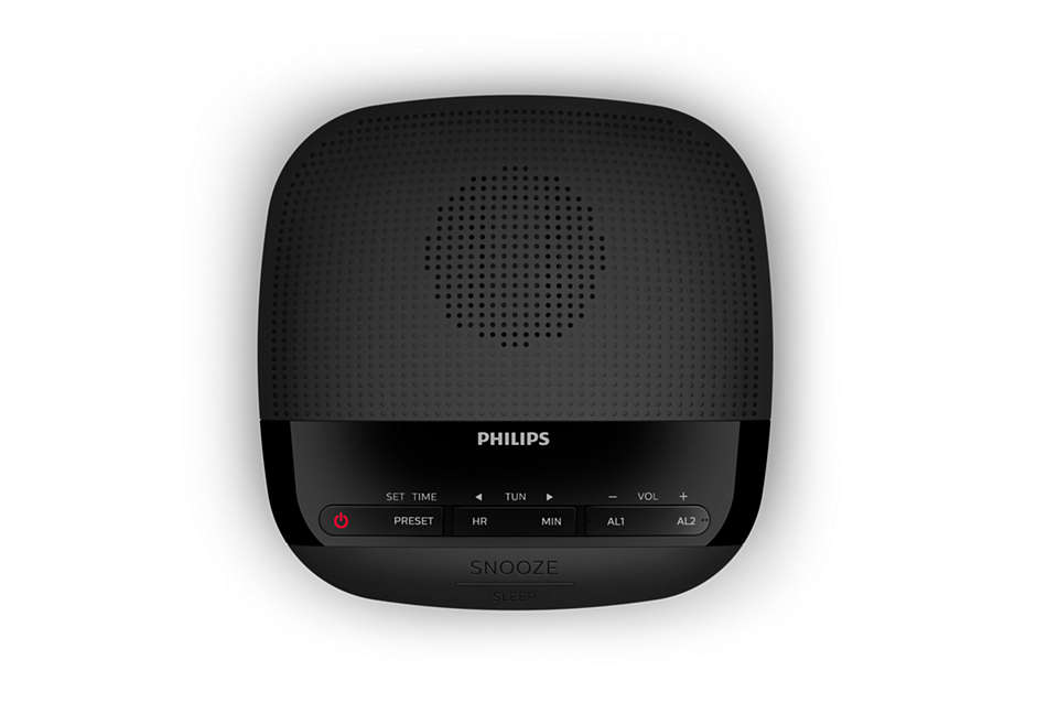 Philips Digital tuning clock radio TAR3205/12 FM tuner, sleep timer, dual alarm, AC powered, battery back-up radio, radiopulksteņi