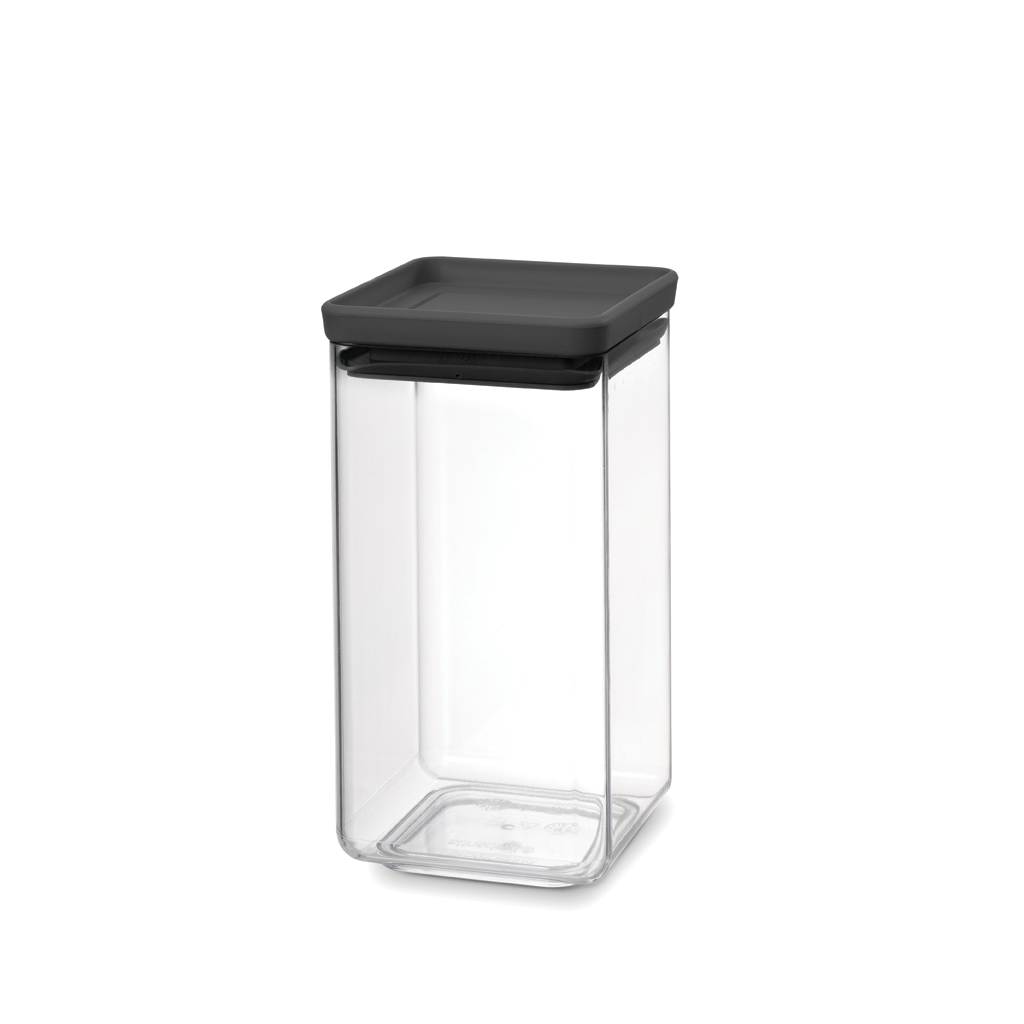 BRABANTIA kārba kantaina 1,6L, dark grey 122385 Pārtikas uzglabāšanas piederumi