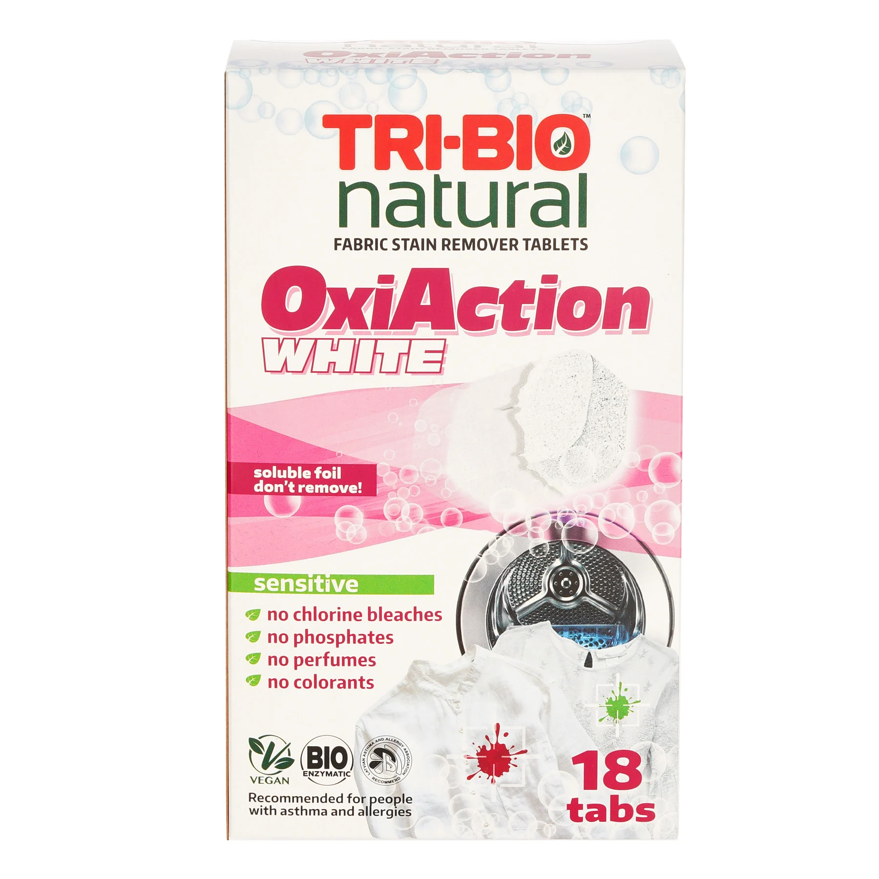 TRI-BIO TABLETES VEĻAS MAZGĀŠANAI OXY-ACTIOON WHITE, 18 TAB 0139