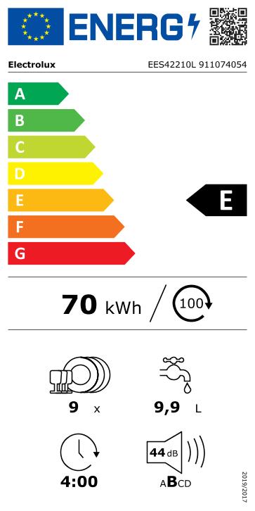 Electrolux trauku mazgājamā mašīna (iebūv.), balta, 45 cm EES42210L Iebūvējamā Trauku mazgājamā mašīna