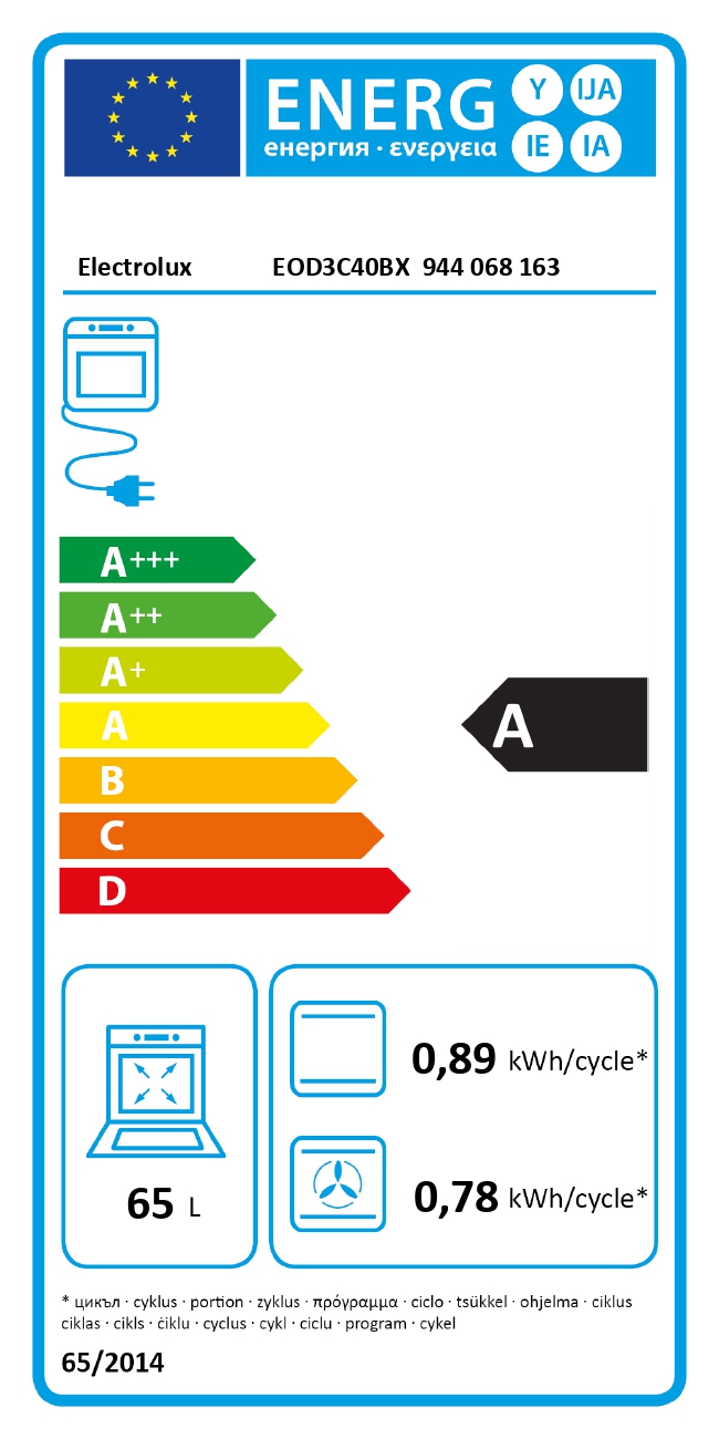 Akcija! Electrolux 600.sērijas cepeškrāsns, iebūv., 72 l. nerūsoša tērauda EOD3H50TX