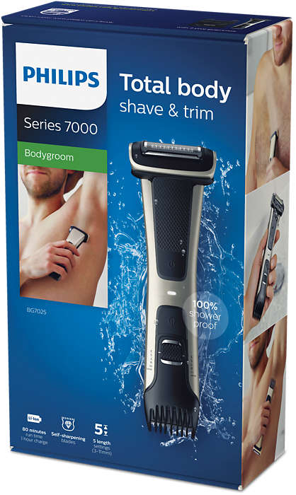 PHILIPS Bodygroom 7000 ūdensdrošs ķermeņa trimmeris BG7025/15 matu, bārdas Trimmeris