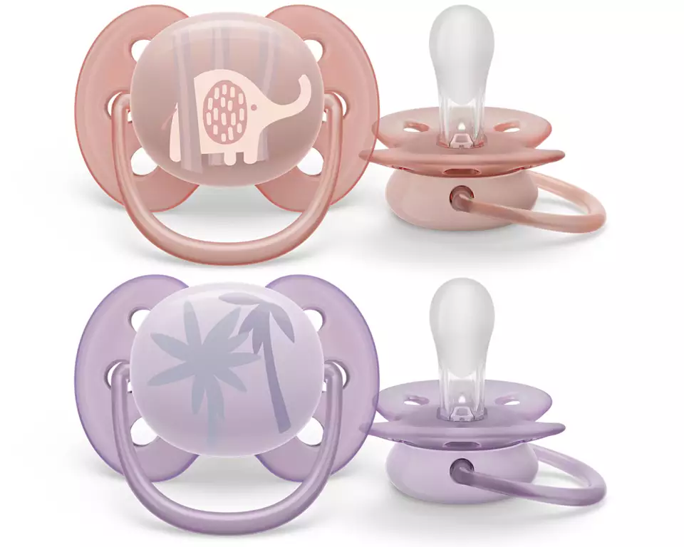 Philips Avent māneklītis Ultra soft DECO, 0-6M (2 gab), meitenēm SCF091/09 māneklītis, knupis