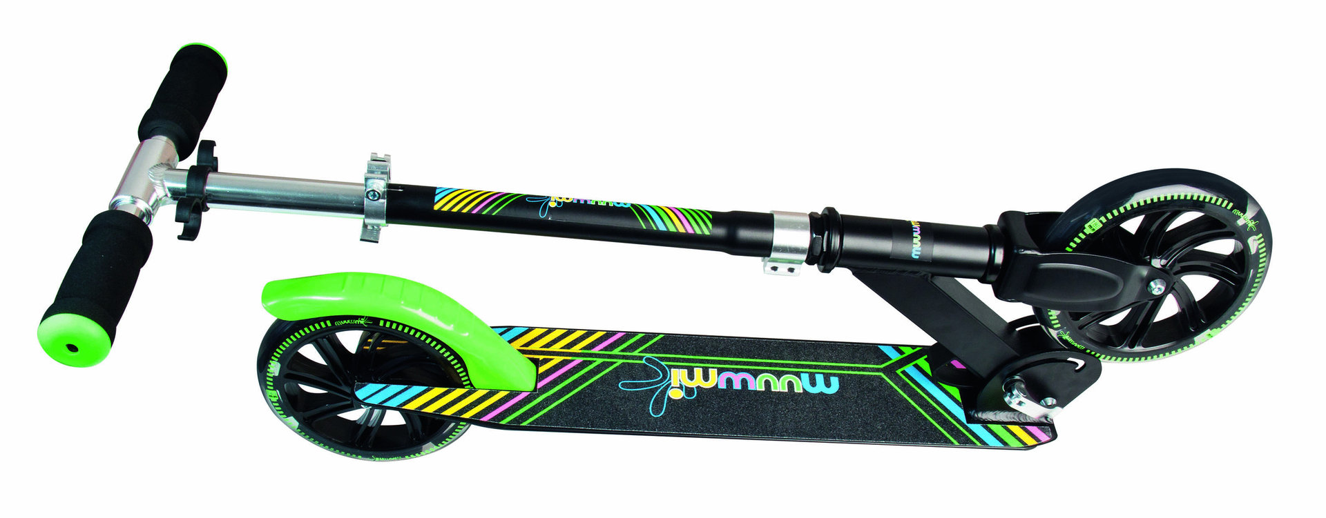 Muuwmi Aluminium Scooter NEON skrejritenis, 180 mm, ar gaismiņām AU 337 Skrejriteņi