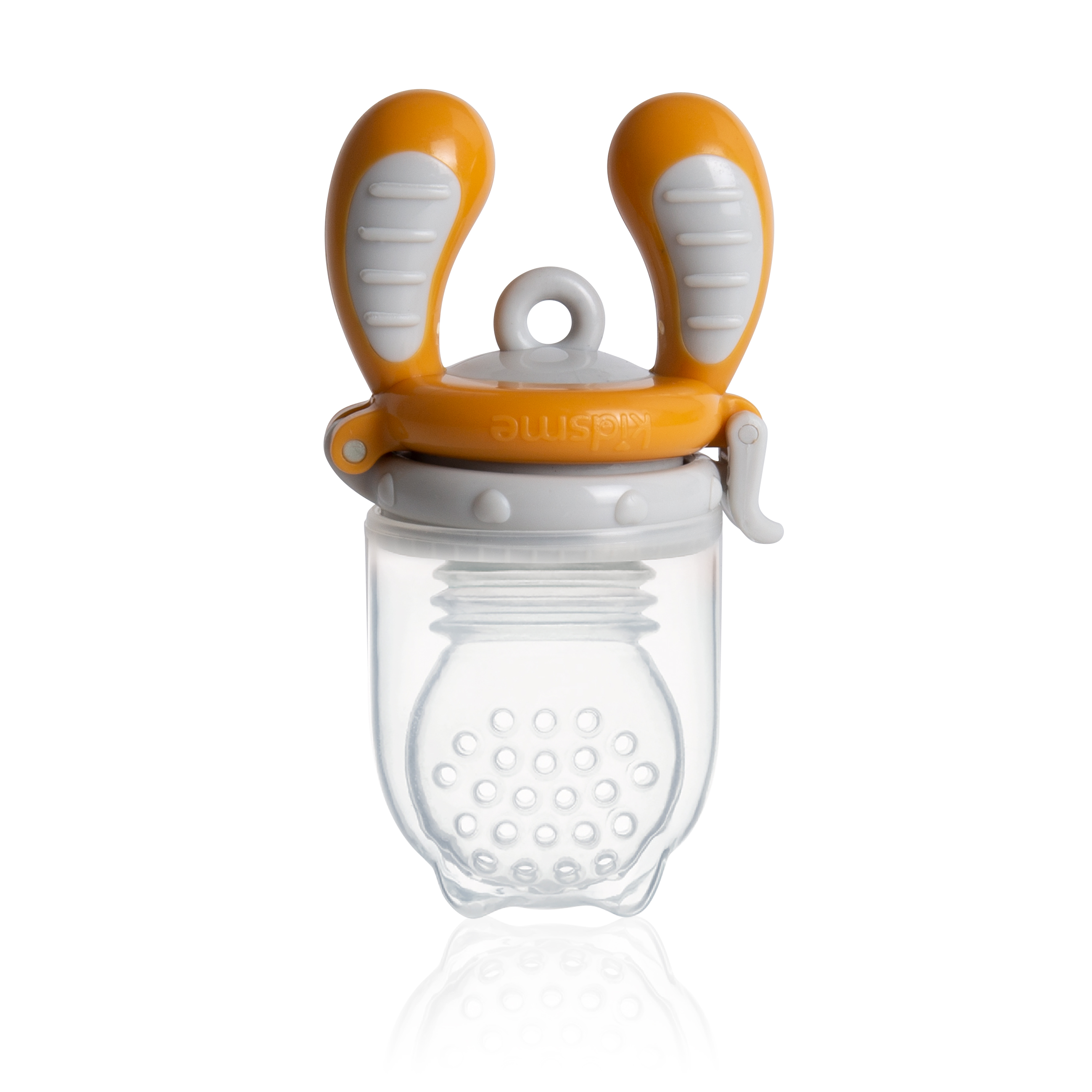 Jaunums! Akcija! Kidsme Food Feeder bērna ēdināšanas ierīce cietiem produktiem (liels), Amber, no 6 mēn. 160337AM