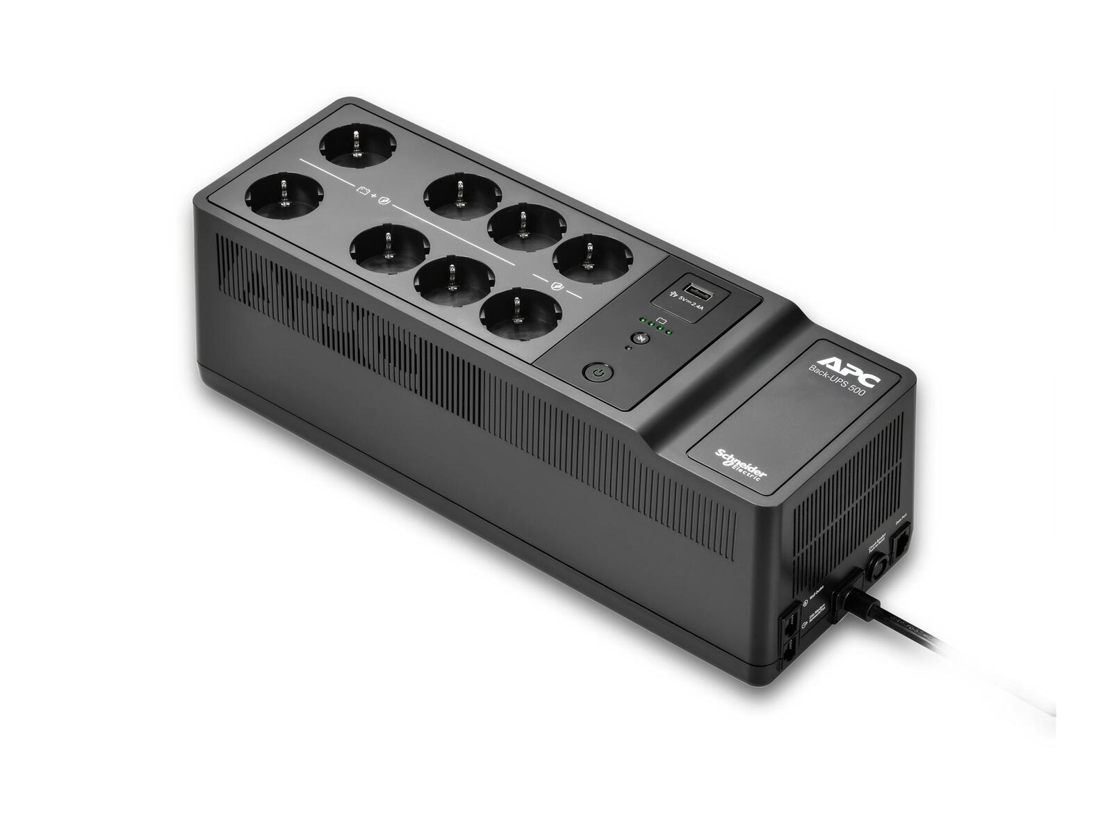 APC USV Back-UPS 500VA 300W 230V Schuko 8-fach nepārtrauktas barošanas avots UPS