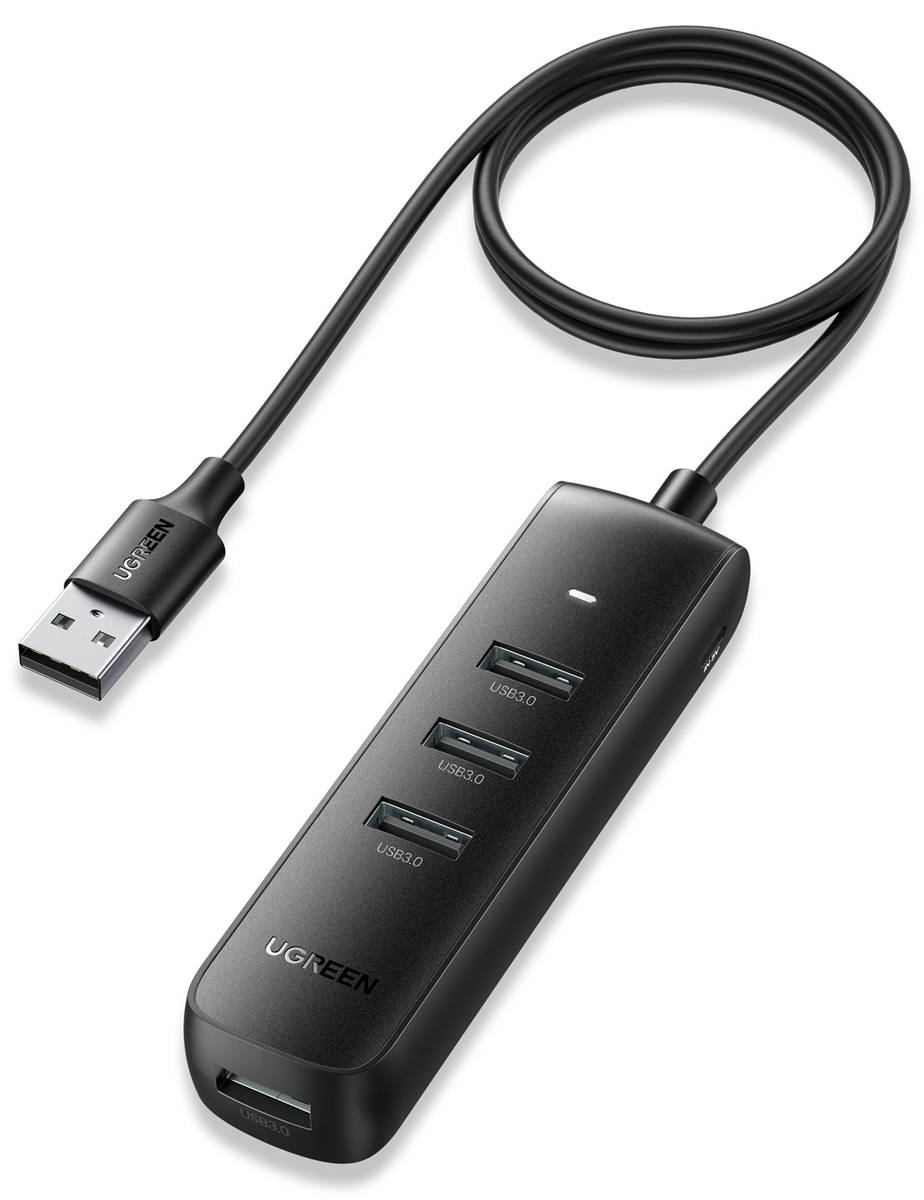 Adapter UGREEN CM416 4in1 USB to 4x USB 1m (black)