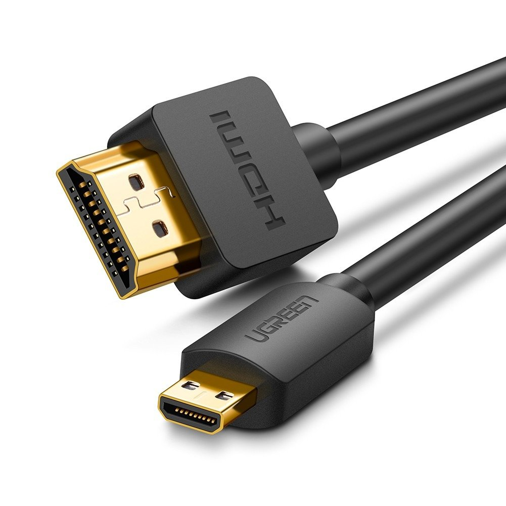 UGREEN HD127 Micro HDMI - HDMI Cable 4K 3D 3m (black) 30104 (6957303831043)
