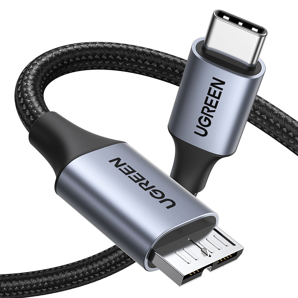 Cable USB-C to Micro USB UGREEN 15232, 1m (space gray) adapteris