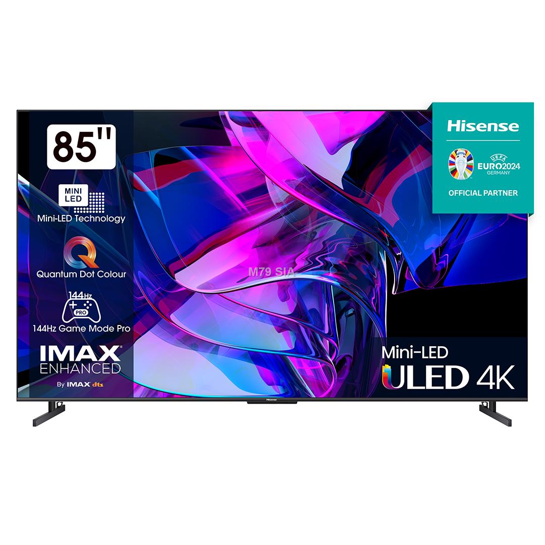 Hisense U7KQ, 85'', Ultra HD, Mini LED, sanu stativs, melna - Televizors 85U7KQ (6942147498231)