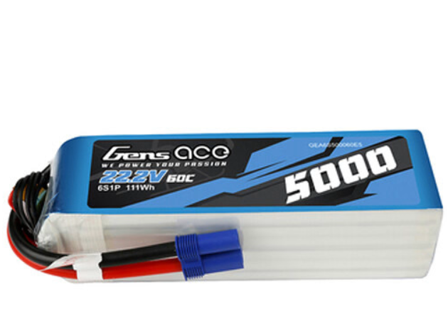 5000mAh 22.2V 60C Gens Ace 6S LiPo RC z wtyczką EC5