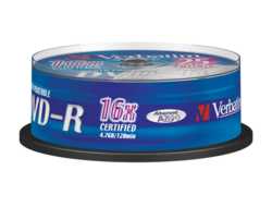 Verbatim DVD-R 4.7GB 16X 25pack AZO WIDE PRINTABLE cake box matricas