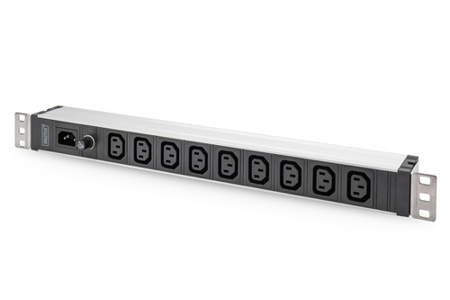 DIGITUS 1U ALUMINUM PDU RACKMOUNTABLE 9X C13 10A IEC C14 INLET Serveru aksesuāri