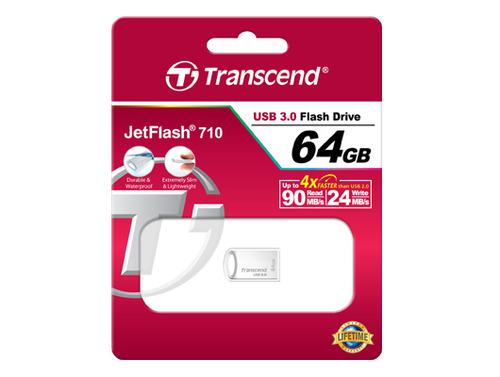 Transcend memory USB Jetflash 710s 64GB (Silver) USB 3.0 Water/shock/dust proof USB Flash atmiņa