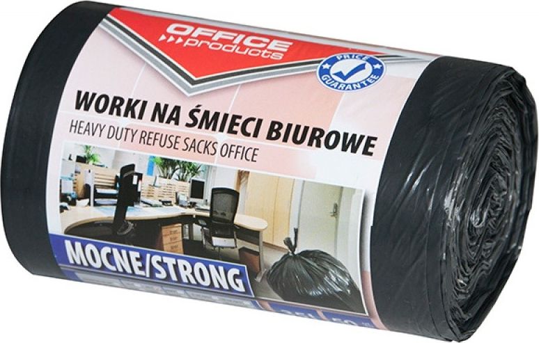 Office Products Worki na smieci biurowe OFFICE PRODUCTS, mocne (LDPE), 35l, 50szt., czarne 22021213-05 (5901503688526) atkritumu tvertne