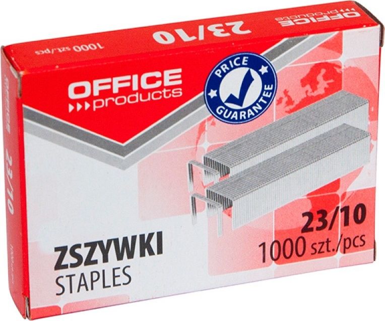 Office Products Zszywki OFFICE PRODUCTS, 23/10, 1000szt. 18072339-19 (5901503684948) biroja tehnikas aksesuāri