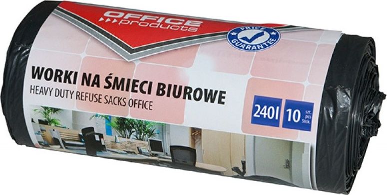 Office Products Worki na smieci biurowe OFFICE PRODUCTS, mocne (LDPE), 240l, 10szt., czarne 22021252-05 (5901503688618) atkritumu tvertne