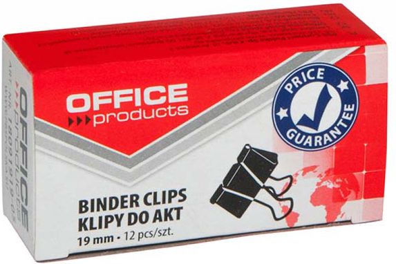 Office Products SPINACZ KLIPS OFFICE PRODUCTS 19MM 12SZT - 18091919-05 18091919-05 (5901503652688) biroja tehnikas aksesuāri