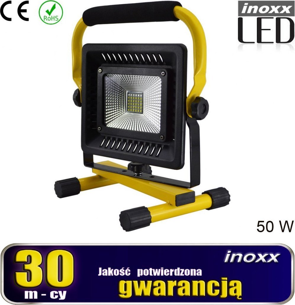 Nvox Naswietlacz przenosny led 50w 6000k aku/ 230v INOXX FL 50W 6000K ACU FS (5901867721075)